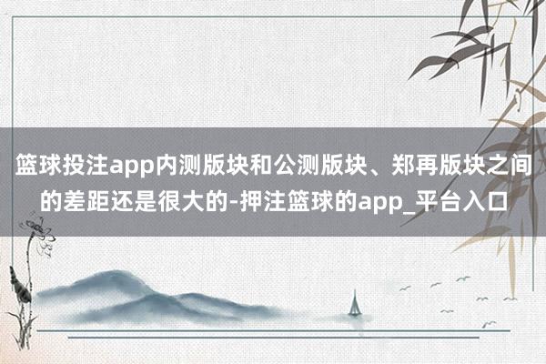 篮球投注app内测版块和公测版块、郑再版块之间的差距还是很大的-押注篮球的app_平台入口