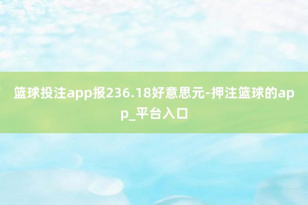 篮球投注app报236.18好意思元-押注篮球的app_平台入口