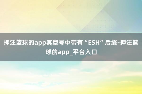 押注篮球的app其型号中带有“ESH”后缀-押注篮球的app_平台入口